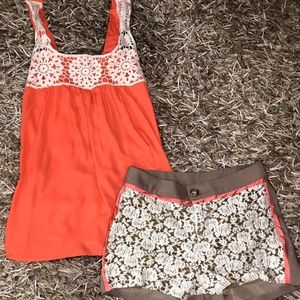 Orange Blossom Flower Panel Blouse